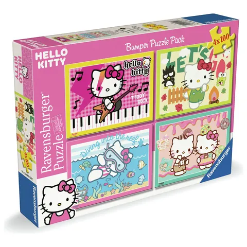 Hello Kitty - Puzzel - 100 Stukjes - 4 in 1 – afbeelding 1
