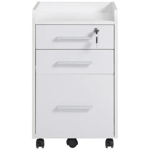 HOMCOM-Archiefkast-Hout-39x40x65cm-Wit – afbeelding 1