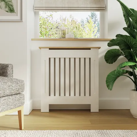 GFW Longslow Small Radiator Cover - White & Oak – image 1