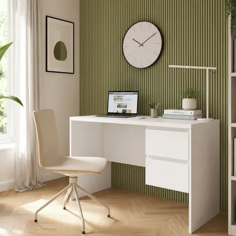 Fribo Desk 2 Drawer in Alpine White – image 1