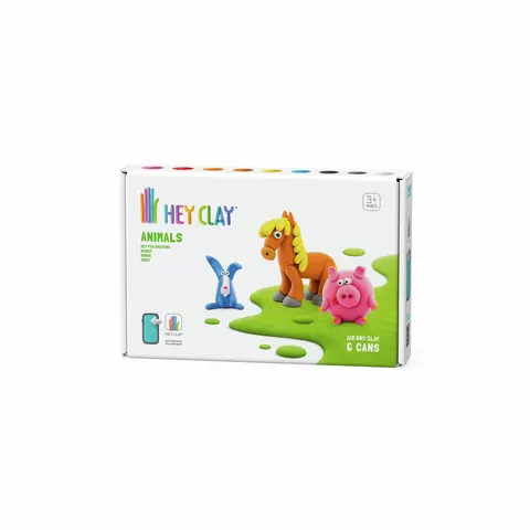 Hey Clay Animals Clay Figure Making Set - 6 Can – image 1