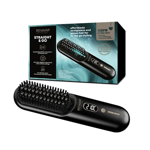 Revamp Cordless Straightening brush – Black – image 1