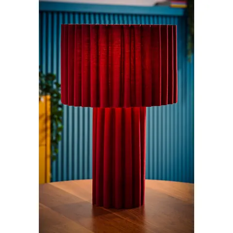 Lenny Cherry Ribbed Table Lamp – image 1