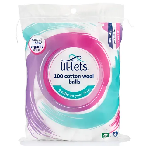 Lil-Lets 100 Cotton Wool Balls – 208267 – image 1