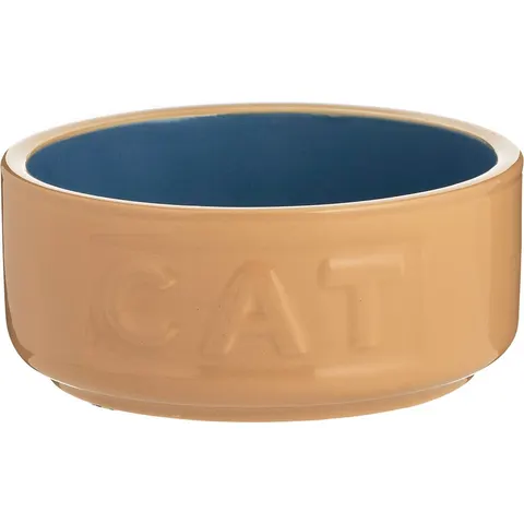 Petware Gamelle pour Chat 13 cm, beige et bleue – image 1
