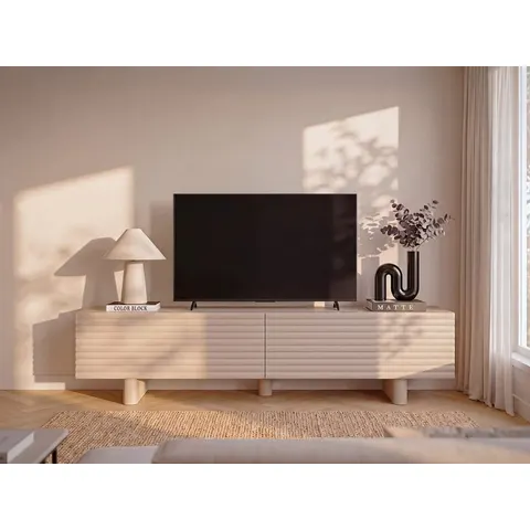 vente-unique.com Meuble tv mdf beige 180x46x37cm – image 1