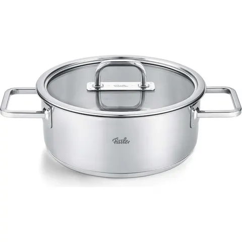 Viseo Pro Topf mit Deckel, niedrig, Stahl – Bild 1