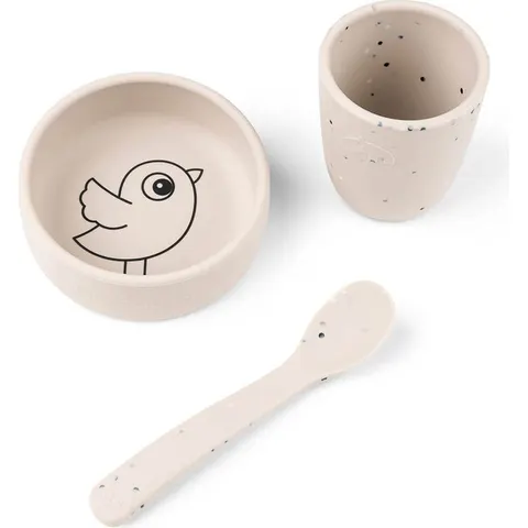 Done by Deer Birdee Eerste Maaltijd Set Sand – afbeelding 1