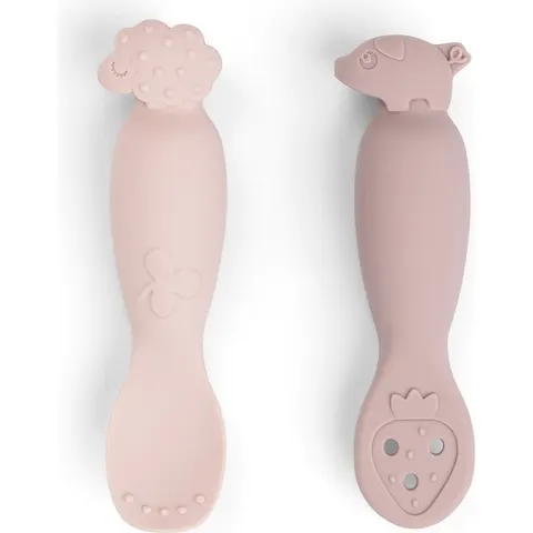 Done By Deer Tiny Farm Oefen Lepel Set - Powder – afbeelding 1