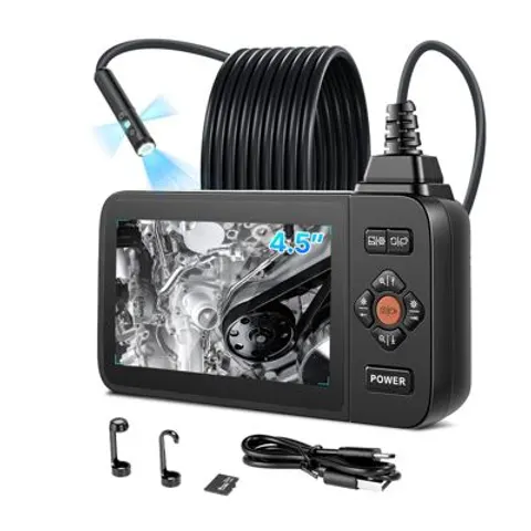 VEVOR Caméra Endoscopique Endoscope Triple Objectif Éclairage IPS HD 4,5 pouces – image 1