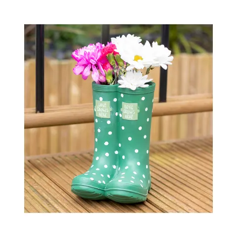Green Welly Boot Planter – image 1
