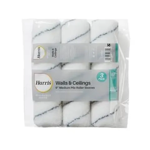 "Harris 9"" Medium Pile Roller Sleeves - Pack of 3" – image 1