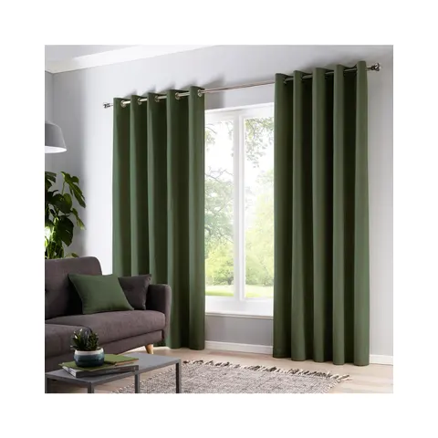 Cannes Eyelet Curtains – Green – 216922 – image 1