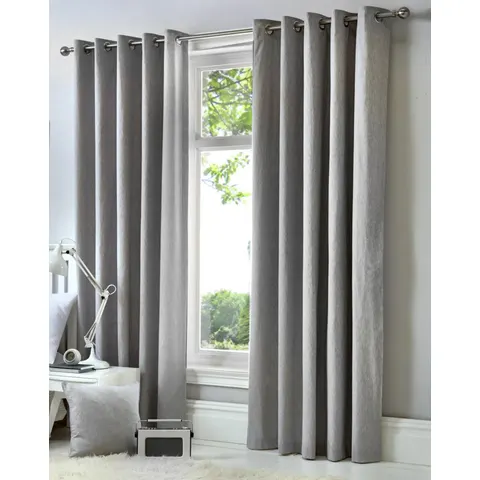 Cannes Eyelet Curtains – Silver – 217127 – image 1