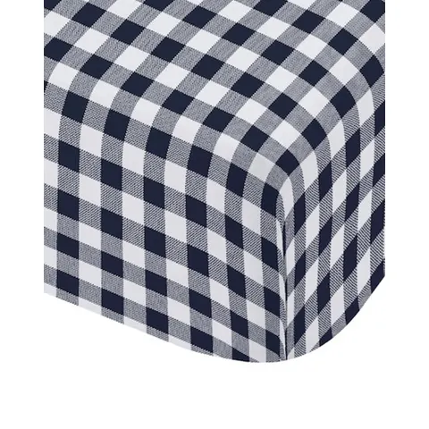 CL Gingham Check Fitted Sheet NVY – Navy – image 1