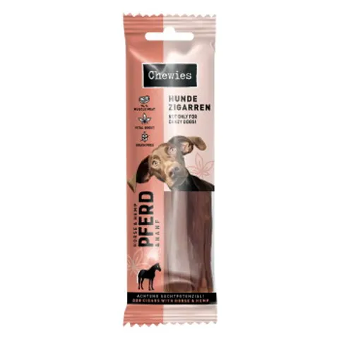 Chewies Snack pour chiens 75 g Pferd & Hanf – image 1