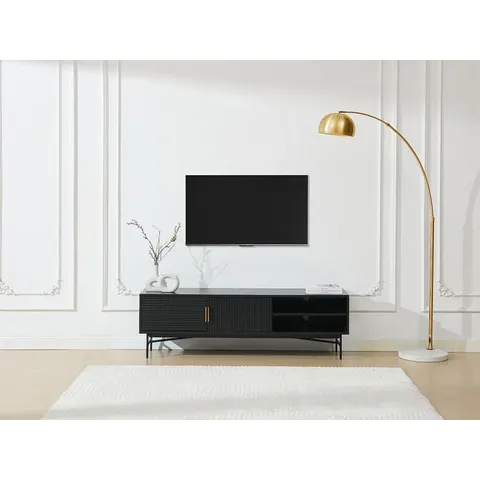 vente-unique.com Meuble tv mdf noir 160x50x40cm – image 1