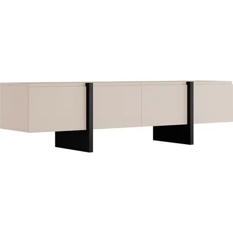 vente-unique.com Meuble tv mdf beige 180x50x45cm – image 1