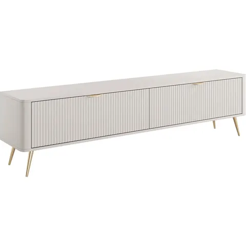 vente-unique.com Meuble tv mdf beige 200x51x38cm – image 1