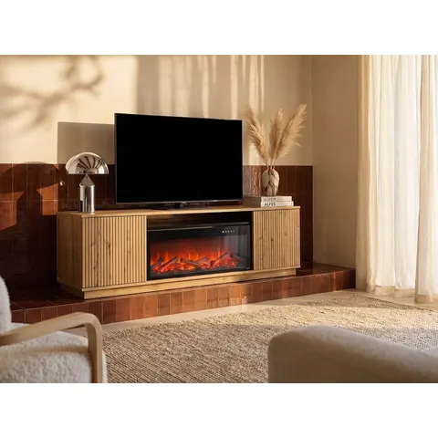 vente-unique.com Meuble tv mdf noir 163x48x40cm – image 1