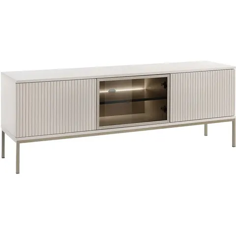 vente-unique.com Meuble tv mdf beige 153x56x39cm – image 1