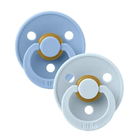 BIBS Colour Pacifier 2 Pack - Sky Blue/Baby Blue – image 1