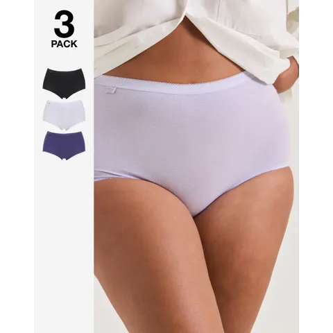 Sloggi 3Pk Basic Maxi Briefs Lilac Multi – image 1