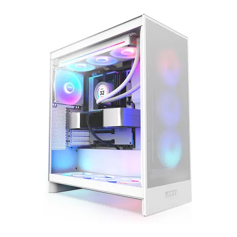 NZXT H7 Flow RGB Midi Tower White – image 1
