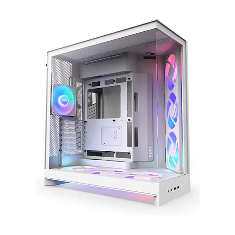 NZXT H9 Flow RGB+ Midi Tower White – image 1