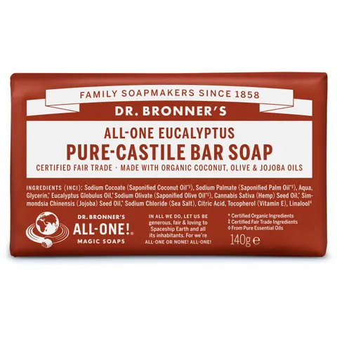 Dr. Bronner Organic Eucalyptus Pure-Castile Bar Soap 140g – image 1