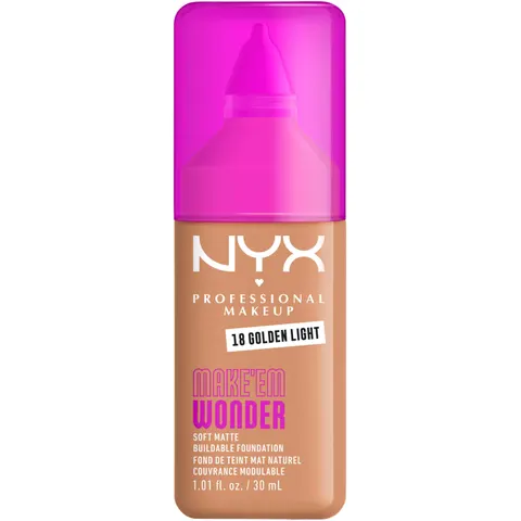 NYX Professional Makeup Make ‘Em Wonder light mattifying foundation shade 18 Golden Light 30 ml – image 1