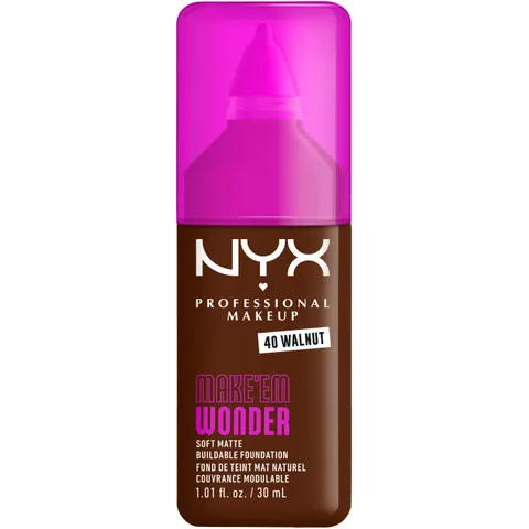 NYX PROFESSIONAL MAKEUP Make Em Wonder Foundation 40 Walnut – 30 ml – zdjęcie 1