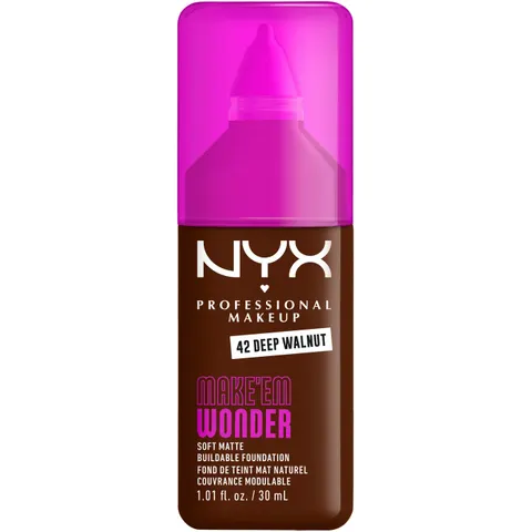 NYX PROFESSIONAL MAKEUP Make Em Wonder Foundation 42 Deep Walnut – 30 ml – zdjęcie 1