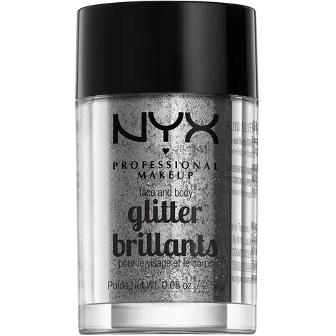 NYX PROFESSIONAL MAKEUP Face & Body Glitter Silver – image 1