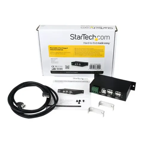 STARTECH.COM ST 4200USBM - Concentrador de 4 puertos USB 2.0, industrial, montable – imagen 1