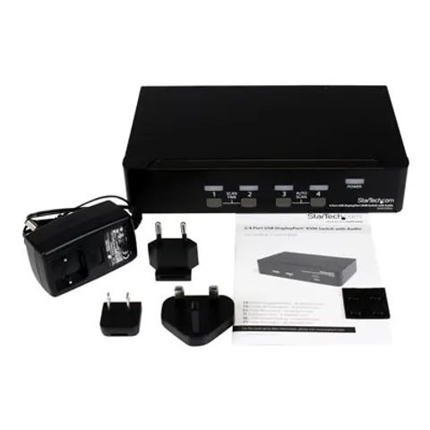 StarTech.com 4-poort USB DisplayPort KVM-switch met Audio – afbeelding 1