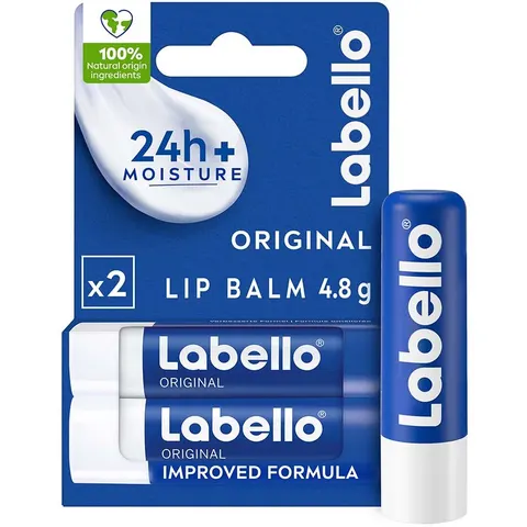 Labello 2×4.8gr lippenbalsem original – afbeelding 1