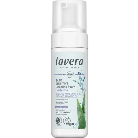 Lavera Basis Sensitive cleansing foam 150 Milliliter – afbeelding 1