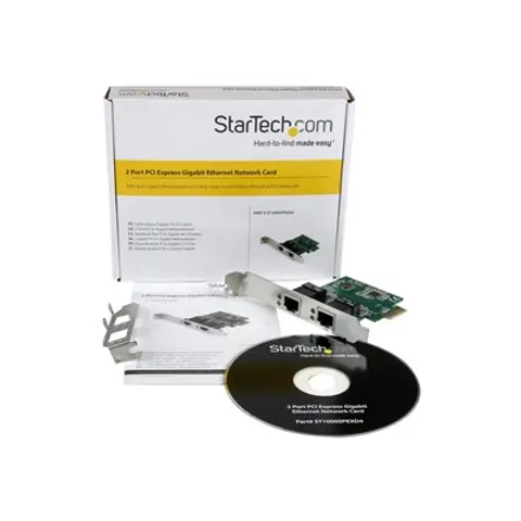 STARTECH.COM ST ST1000SPEXD4 - NIC, PCI Express, 2x Gigabit Ethernet – image 1