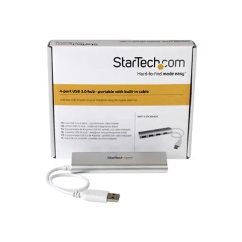 STARTECH.COM ST 43004UA - USB 3,0 Hub de 4 puertos, móvil, aluminio – imagen 1