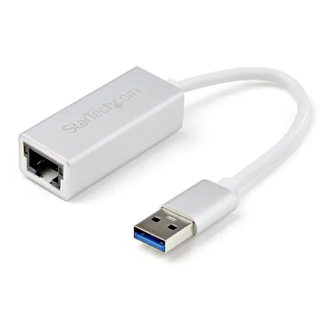 StarTech.com USB 3.0 to Gigabit Network Adapter Silver Sleek Aluminum Design for MacBook Chromebook or Tablet Native Driver Support – image 1