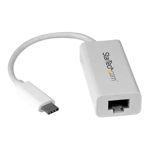 StarTech.com USB-C to Gigabit Ethernet Adapter White Thunderbolt 3 Compatible Windows & Mac RJ45 LAN Network Converter – image 1