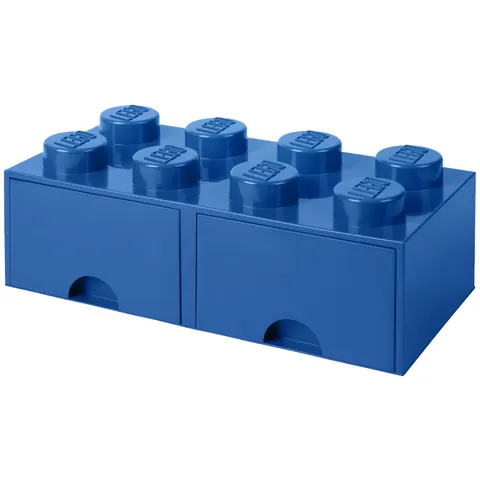 Brique de Rangement LEGO 2 tiroirs 8 picots - Bleu – image 1
