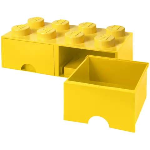 Brique de Rangement LEGO 2 tiroirs 8 picots - Jaune – image 1