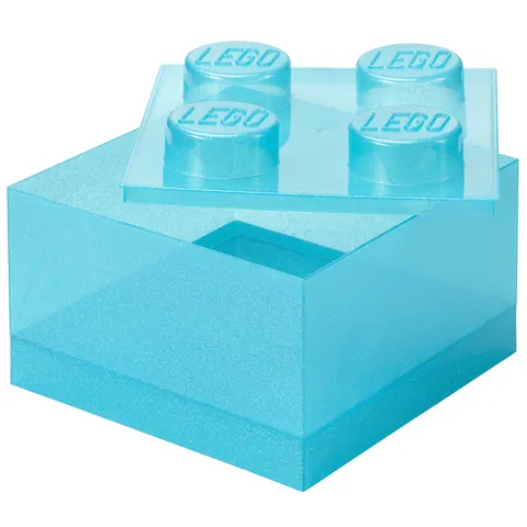 LEGO Storage Brick 4 Stud- Glitter Light Blue – image 1