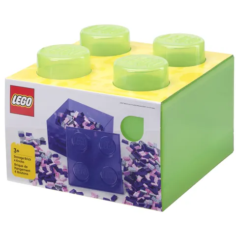 LEGO Storage Brick 4 Stud - Translucent Light Green – image 1