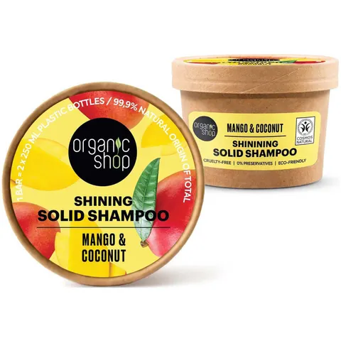 Organic Shop Champú Sólido Brillo Mango y Coco 60 gr – imagen 1
