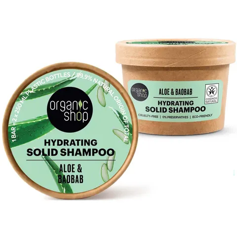 Organic Shop Hydrating Solid Shampoo Aloe Baobab 60 g – imagen 1