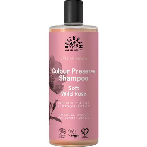 URTEKRAM Soft Wild Rose Colour Preserve Shampoo 500ml – imagen 1