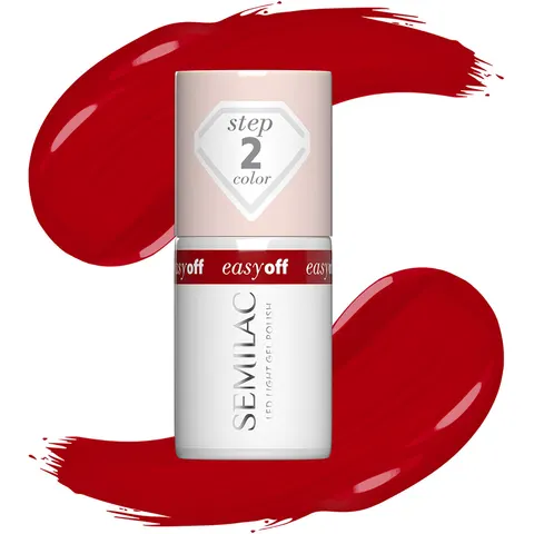 SEMILAC Easy Off LED Light Gel Polish The Red Core – 7 ml – zdjęcie 1